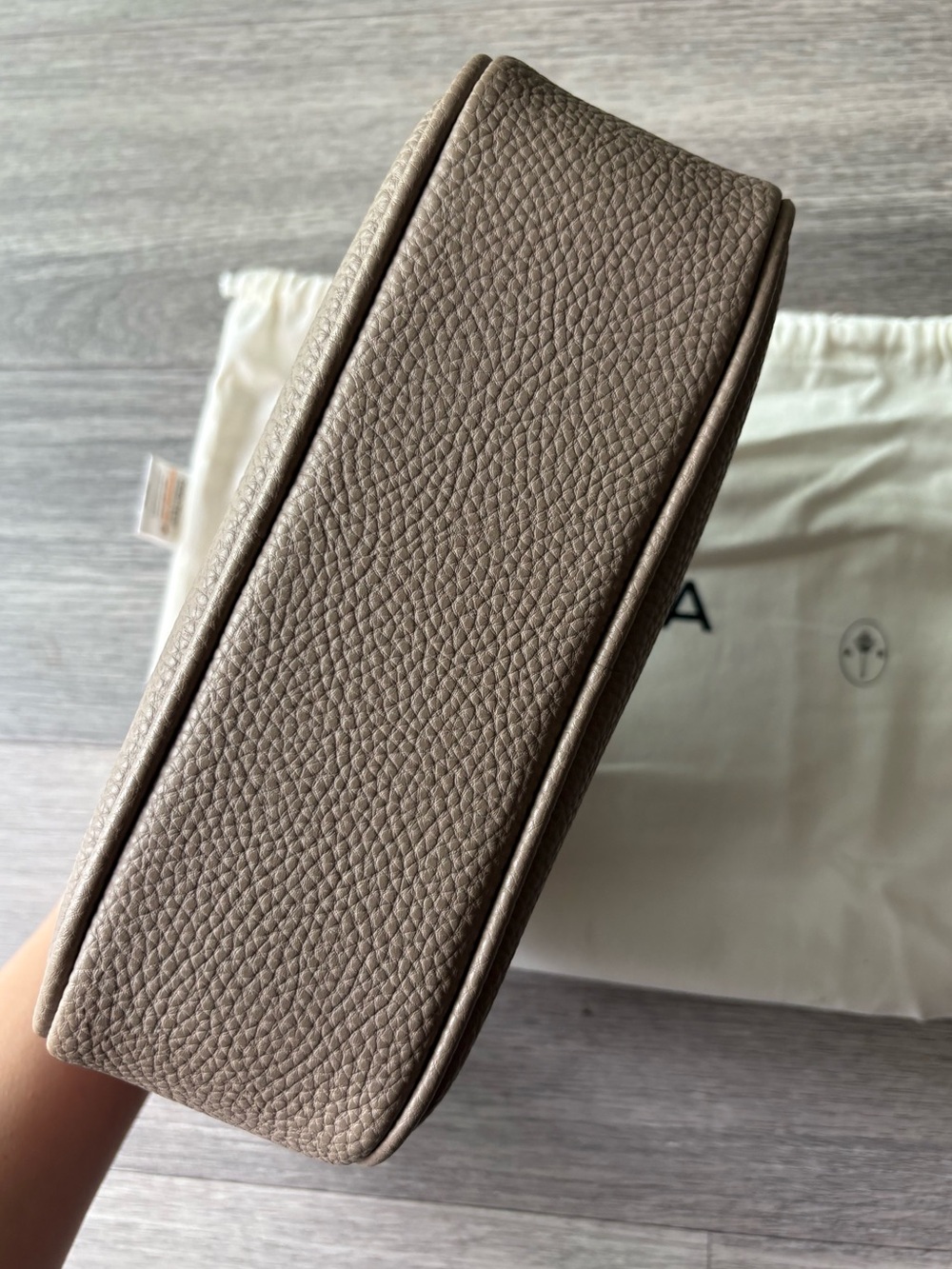 Angela Roi Grace Mini Crossbody [Signet] - Light Mud Gray Pebble Vegan Leather - Picture 9 of 11